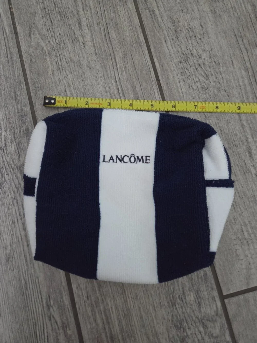 Lancôme Striped Terry Cosmetic Bag Navy White One Size